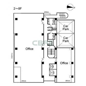 2階〜8階 平面図