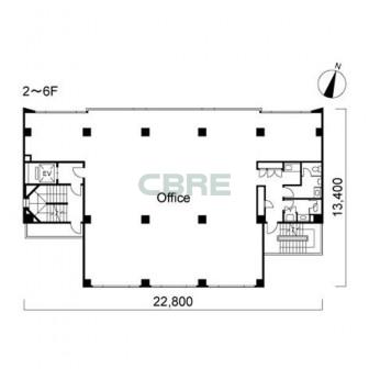 2階〜6階 平面図