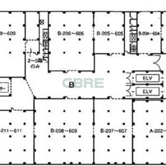 2階〜6階 平面図