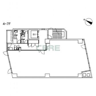 4階〜7階 平面図