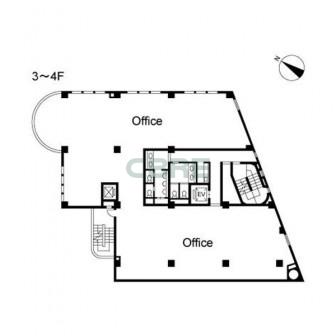 3階〜4階 平面図