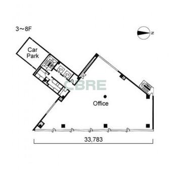 3階〜8階 平面図