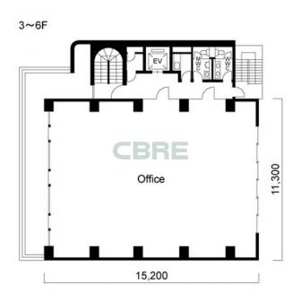 3階〜6階 平面図