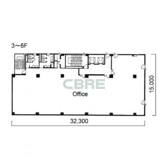 3階〜6階 平面図
