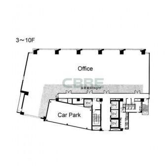 3階〜10階 平面図