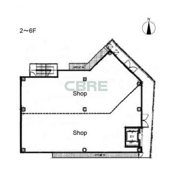 2階〜6階 平面図