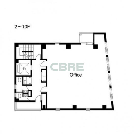 2階〜10階 平面図
