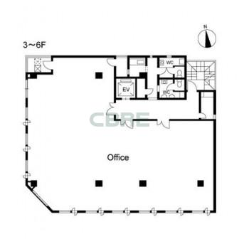 3階〜6階 平面図