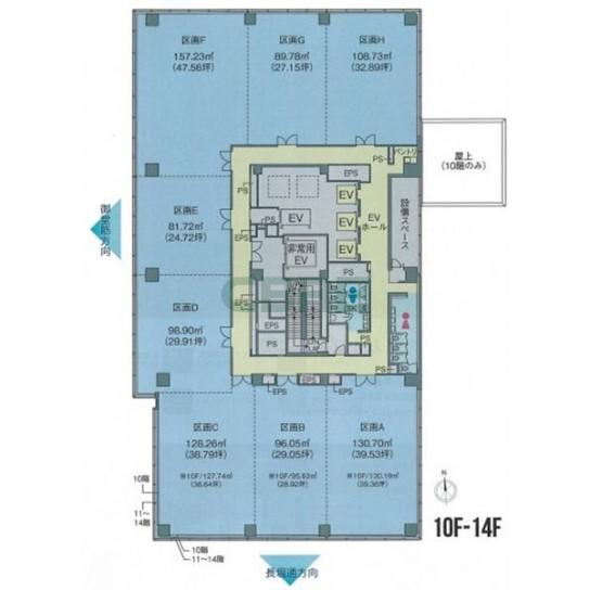 10階〜14階 平面図