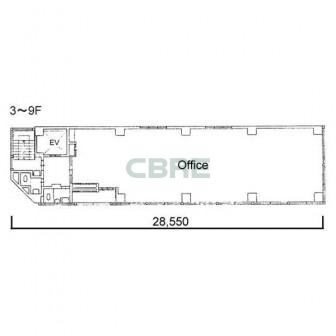 3階〜9階 平面図