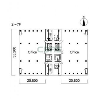 2階〜7階 平面図