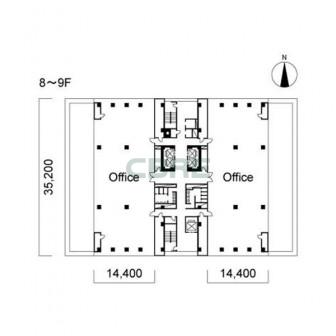 8階〜9階 平面図