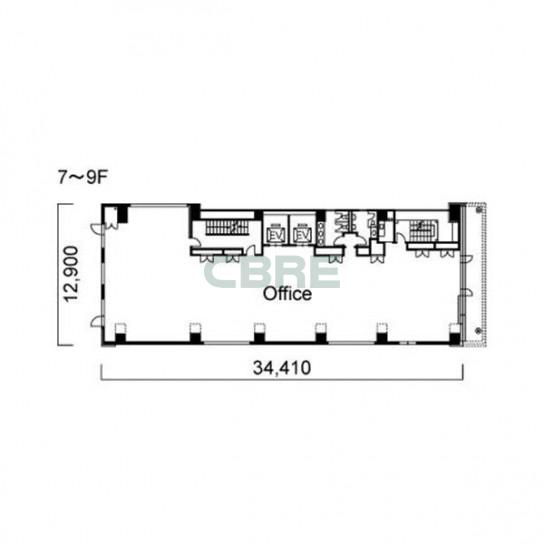 7階〜9階 平面図