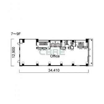 7階〜9階 平面図