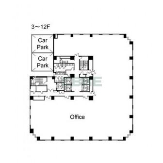 3階〜12階 平面図