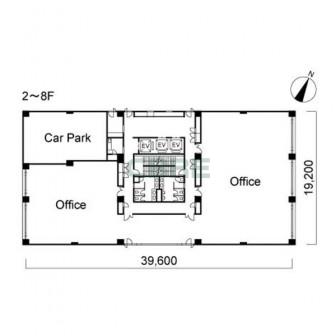 2階〜8階 平面図