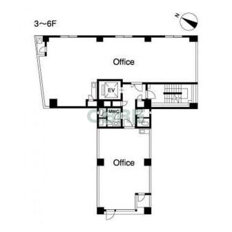 3階〜6階 平面図