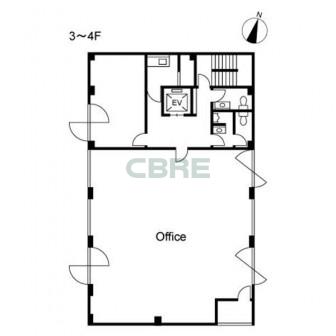 3階〜4階 平面図