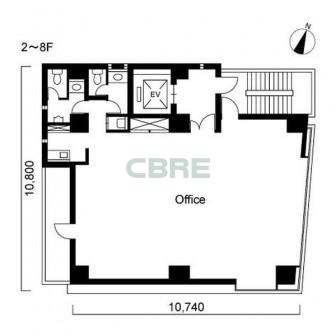 2階〜8階 平面図