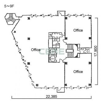 5階〜9階 平面図