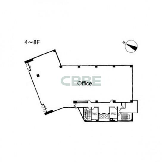4階〜8階 平面図