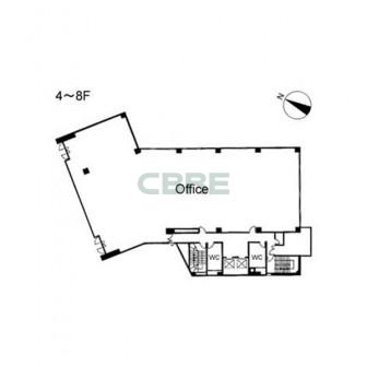 4階〜8階 平面図