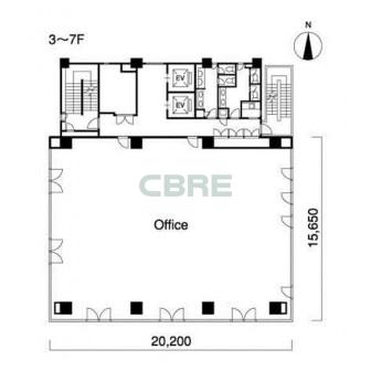 3階〜7階 平面図