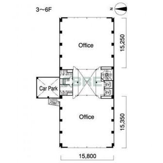3階〜6階 平面図