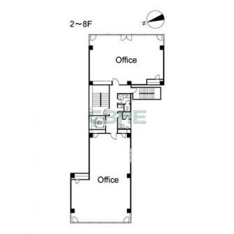 2階〜8階 平面図