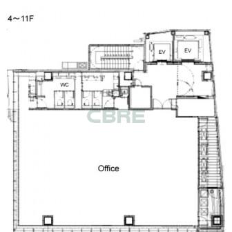 4階〜11階 平面図
