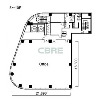 5階〜10階 平面図