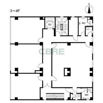 3階〜4階 平面図
