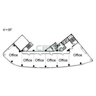 4階〜8階 平面図