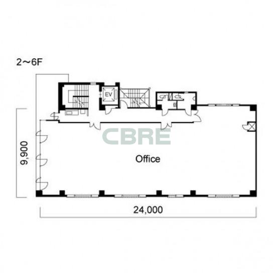 2階〜6階 平面図