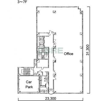 3階〜7階 平面図