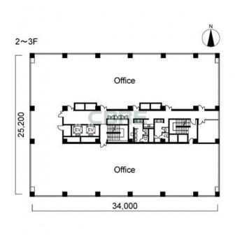 2階〜3階 平面図