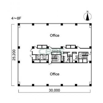 4階〜8階 平面図