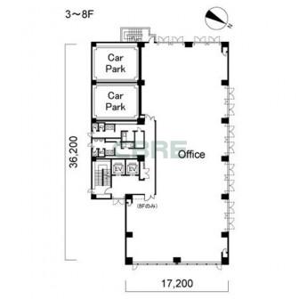 3階〜8階 平面図