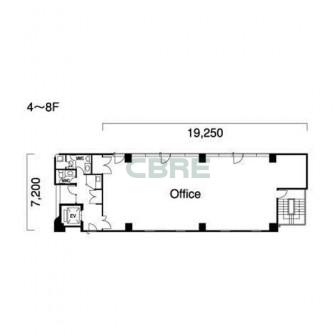 4階〜8階 平面図