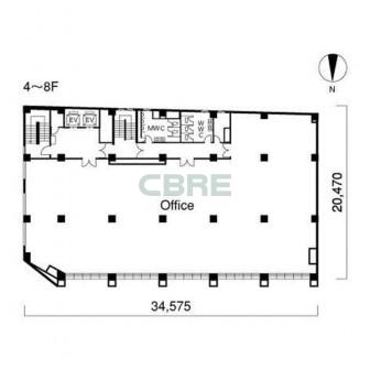4階〜8階 平面図