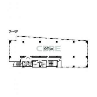 3階〜6階 平面図