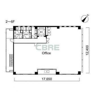 2階〜6階 平面図