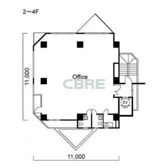 2階〜4階 平面図