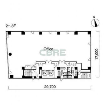 2階〜8階 平面図