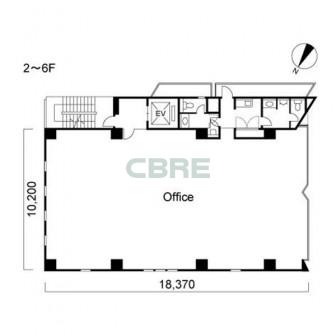 2階〜6階 平面図