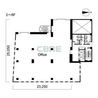 2階〜6階 平面図