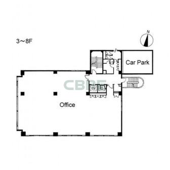3階〜8階 平面図