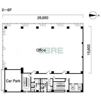 2階〜6階 平面図