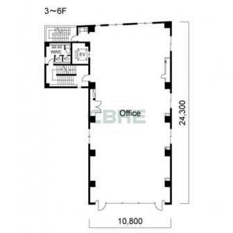 3階〜6階 平面図