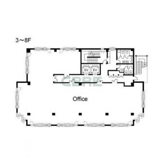 3階〜8階 平面図